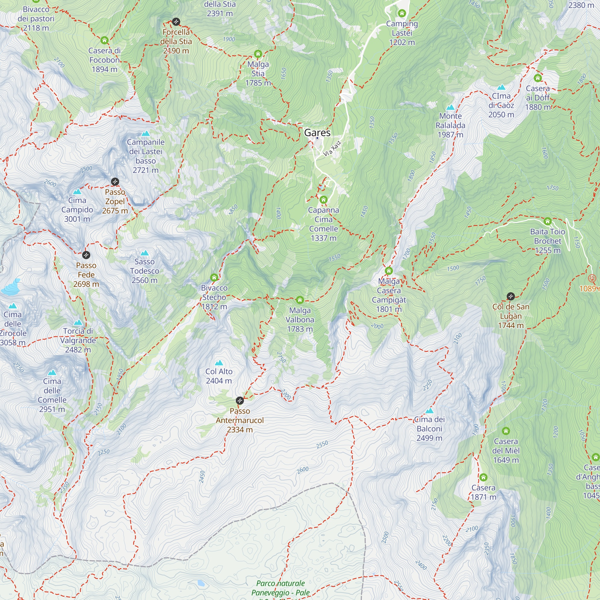 Malga Valbona map