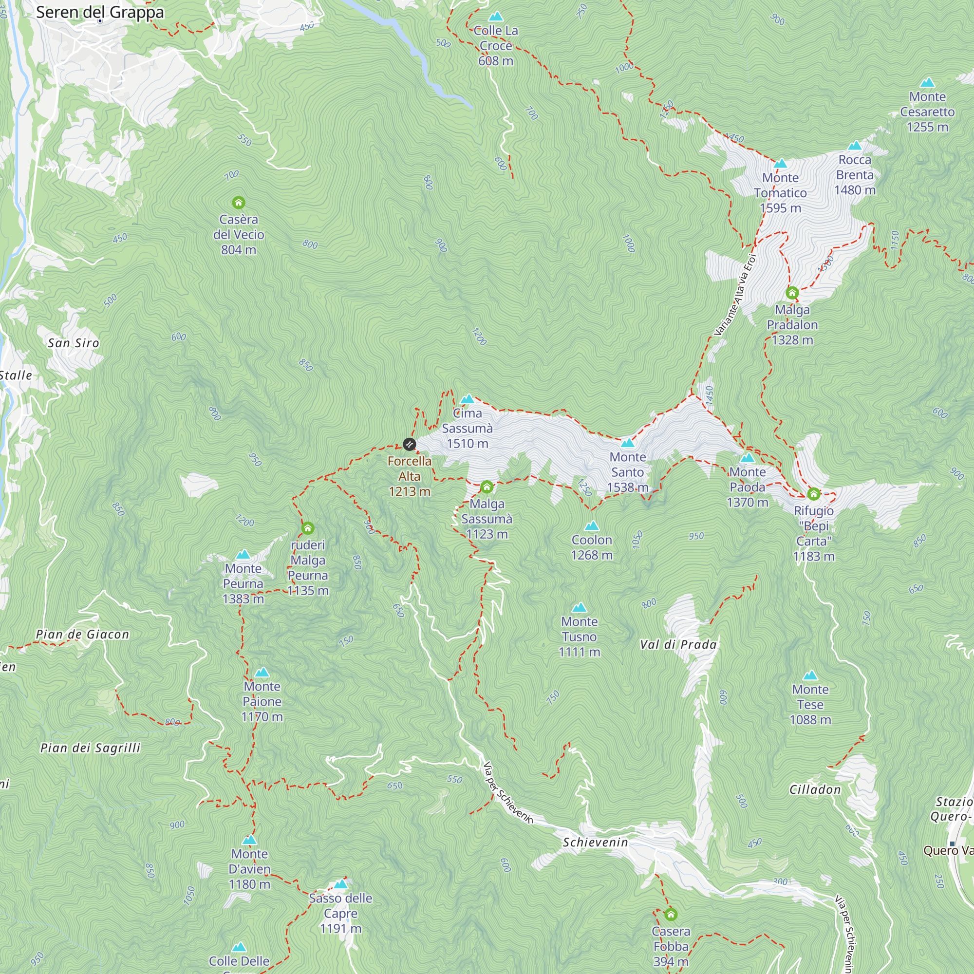 Malga Sassumà map