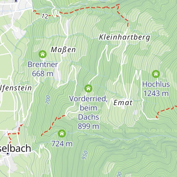 Map of Vorderried, beim Dachs