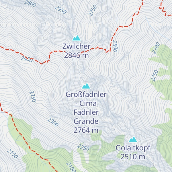 Map of Großfadnler - Cima Fadnler Grande