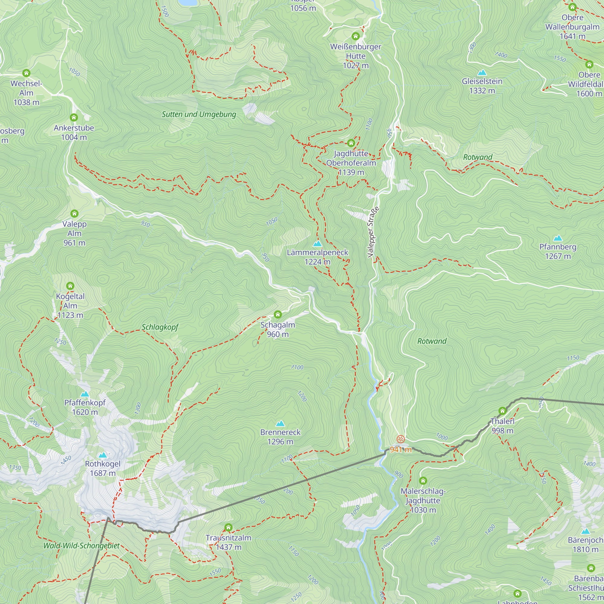 Blauwandhütte map