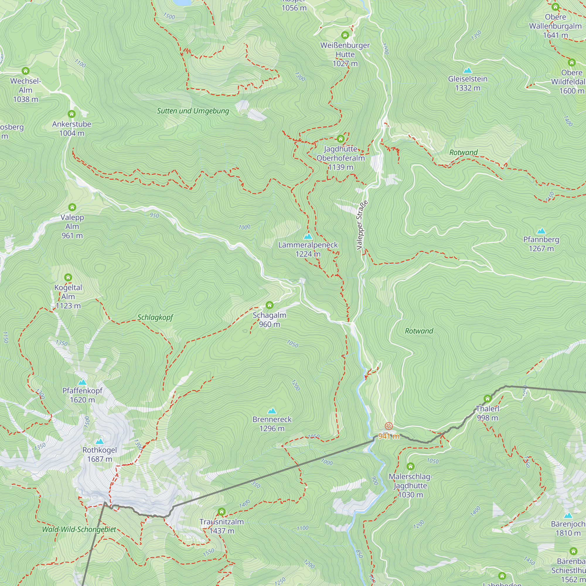 Blauwandhütte map