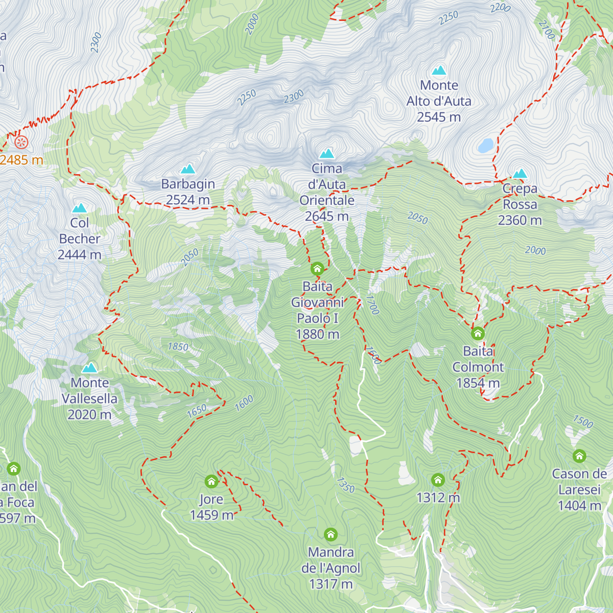 Rifugio Baita dei Cacciatori map
