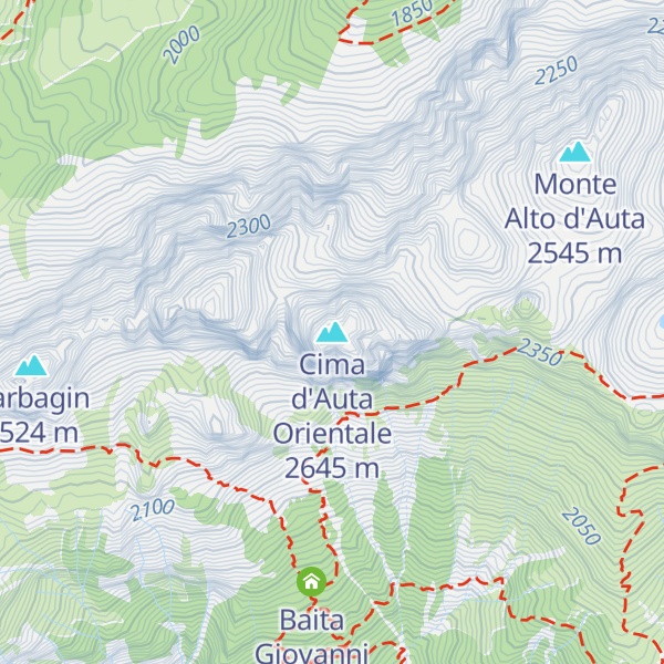 Map of Cima d'Auta Orientale