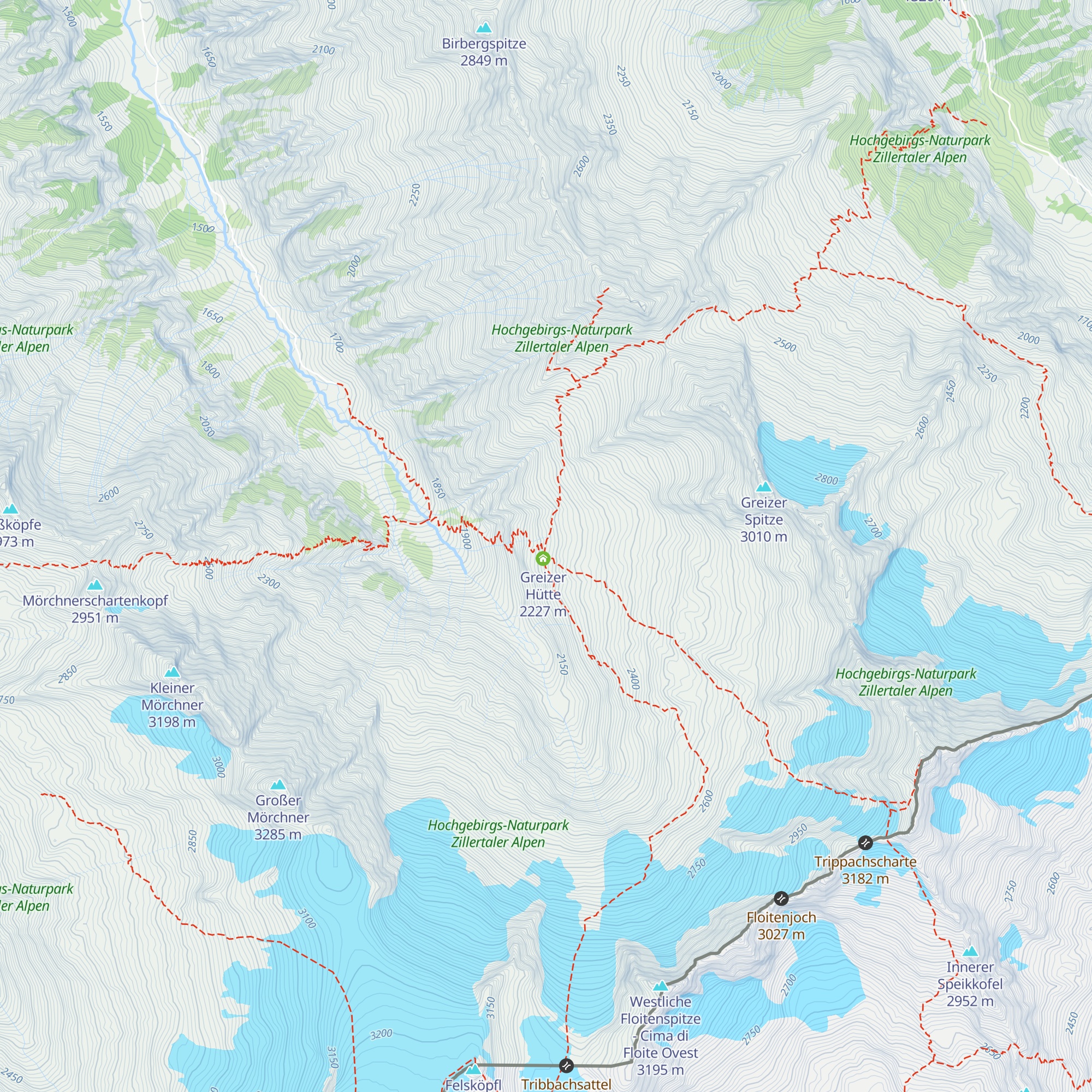 Winterraum Greizer Hütte map