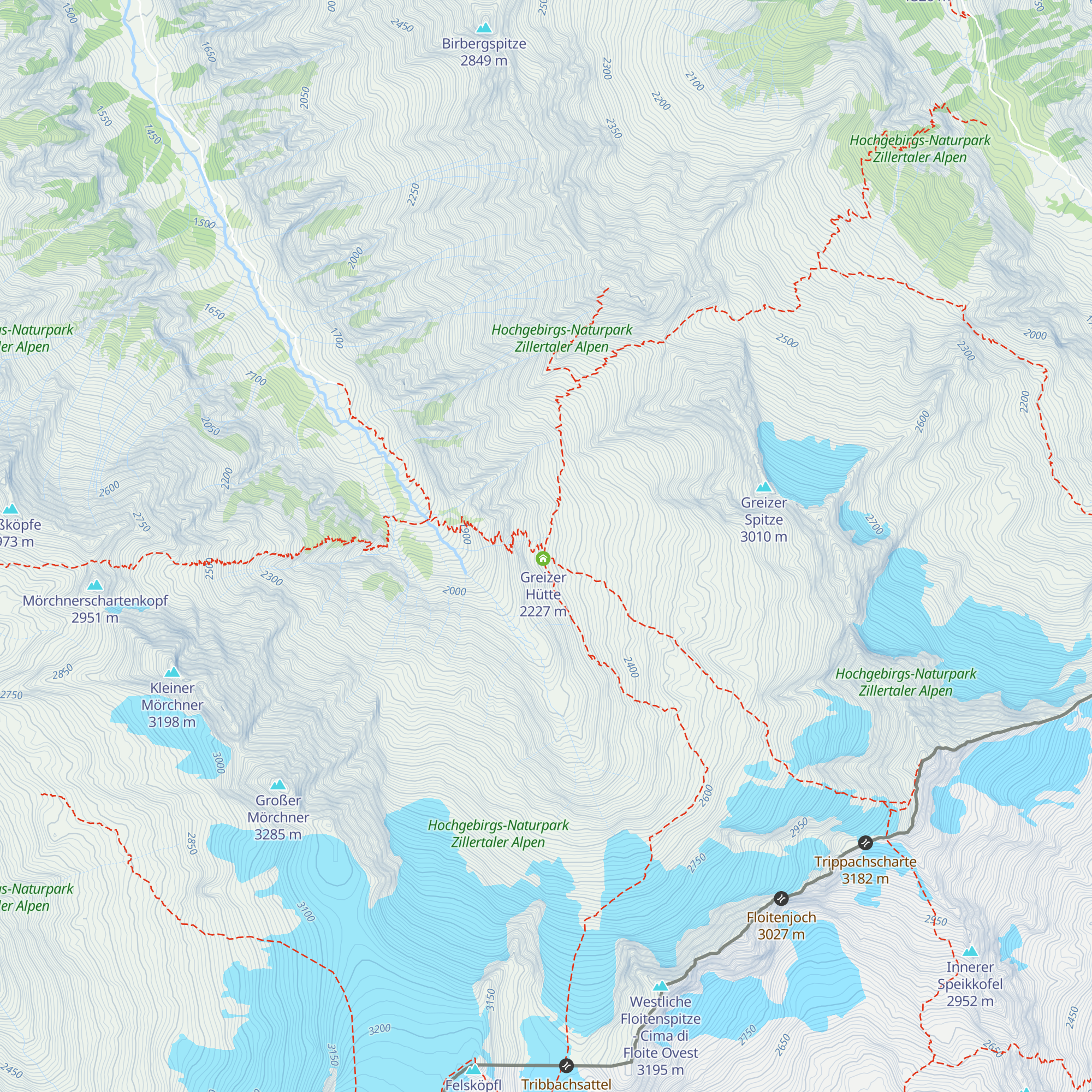 Winterraum Greizer Hütte map