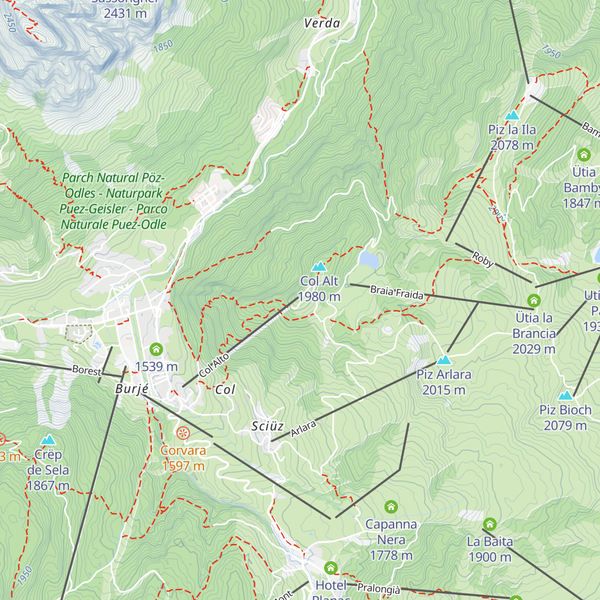 Rifugio Col Alt map