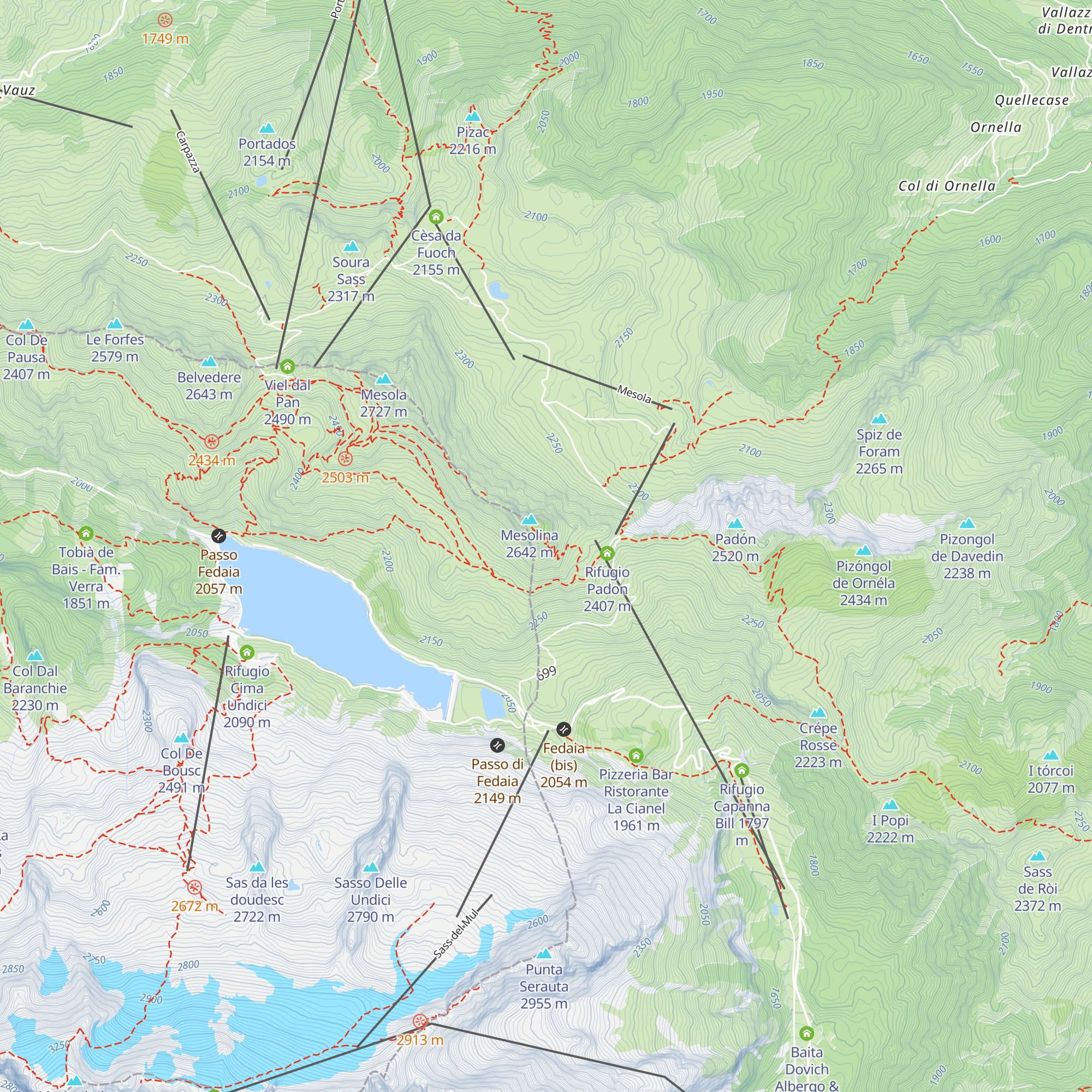 Bivacco Bontadini map