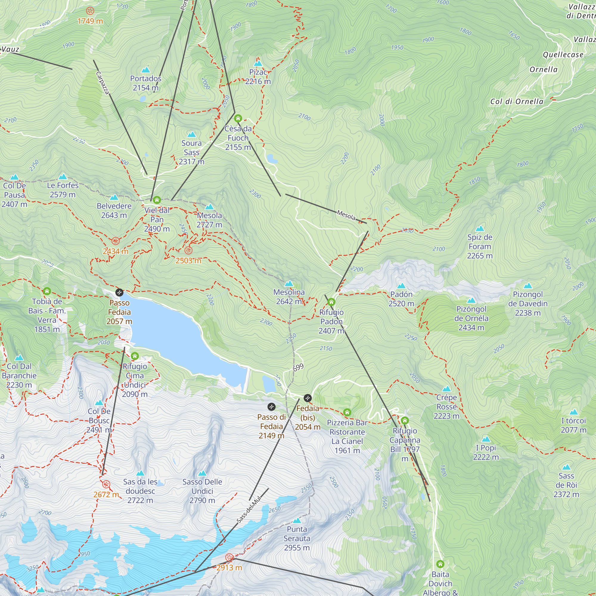 Bivacco Bontadini map