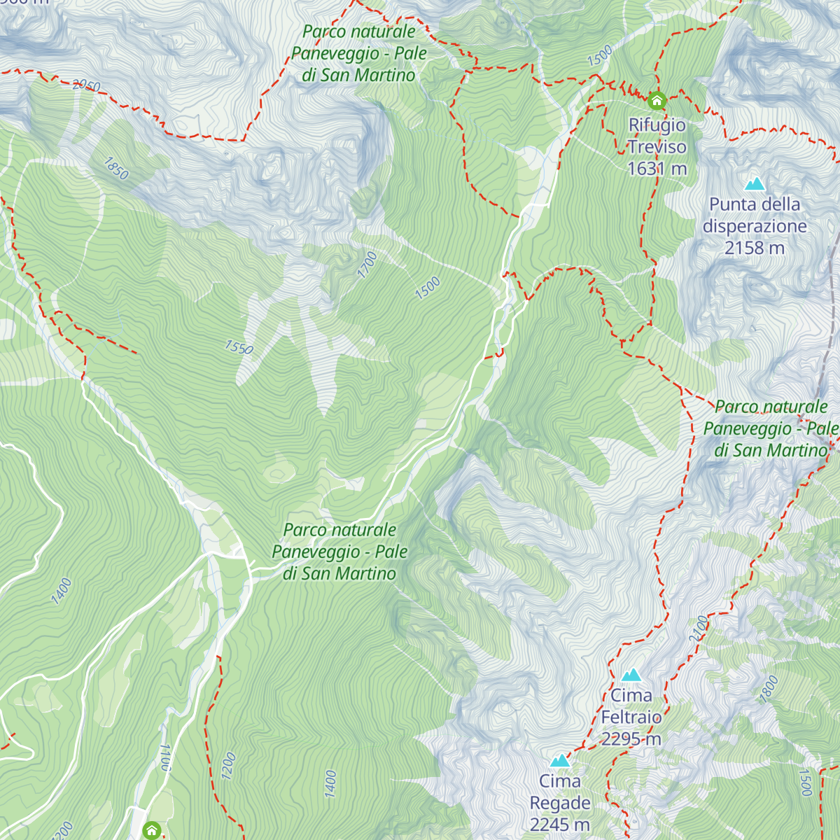 Malga Canali map