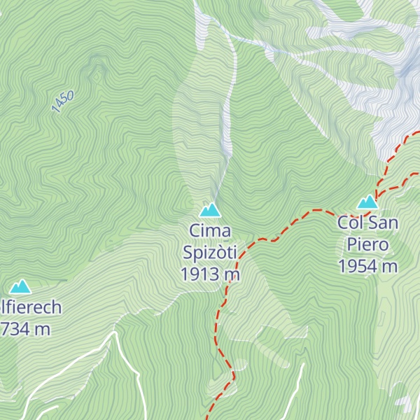 Map of Cima Spizòti