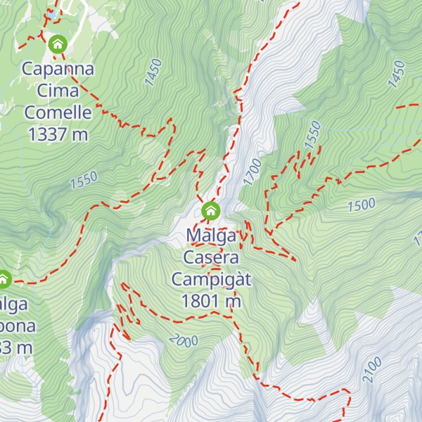 Map of Malga Casera Campigàt