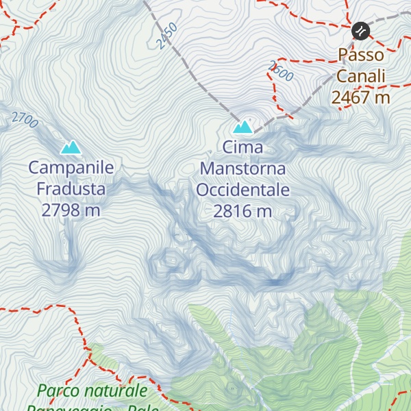 Map of Cima di Lastéi