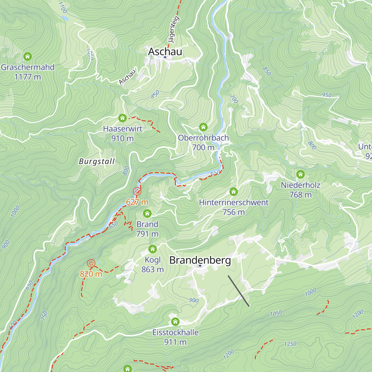 Jausenstation Tiefenbachklamm map
