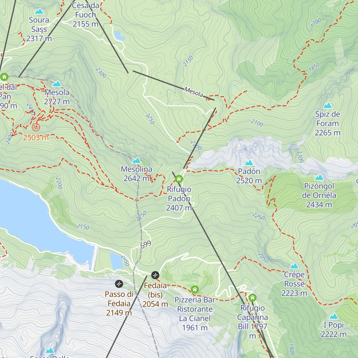 Rifugio Padon map