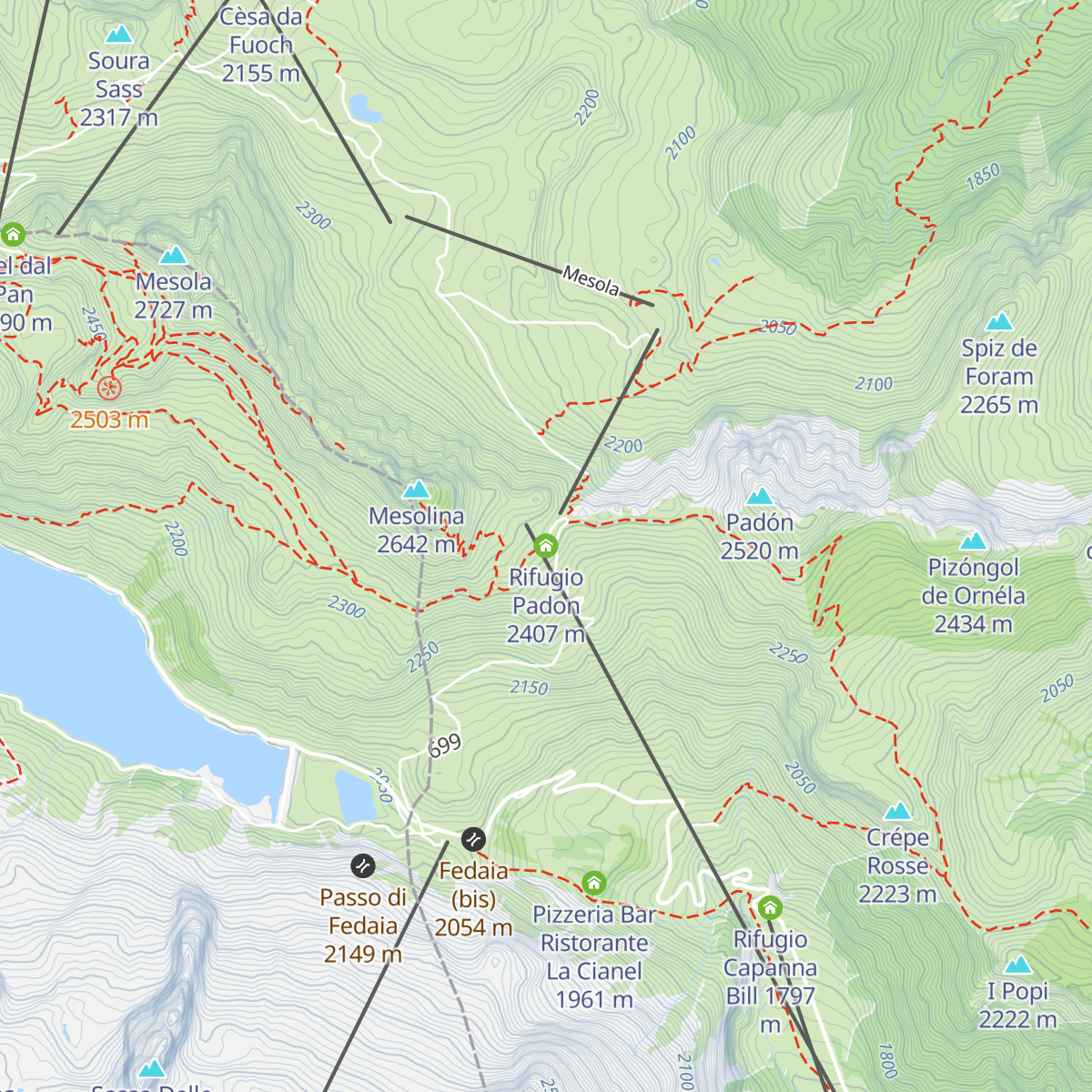 Rifugio Padon map