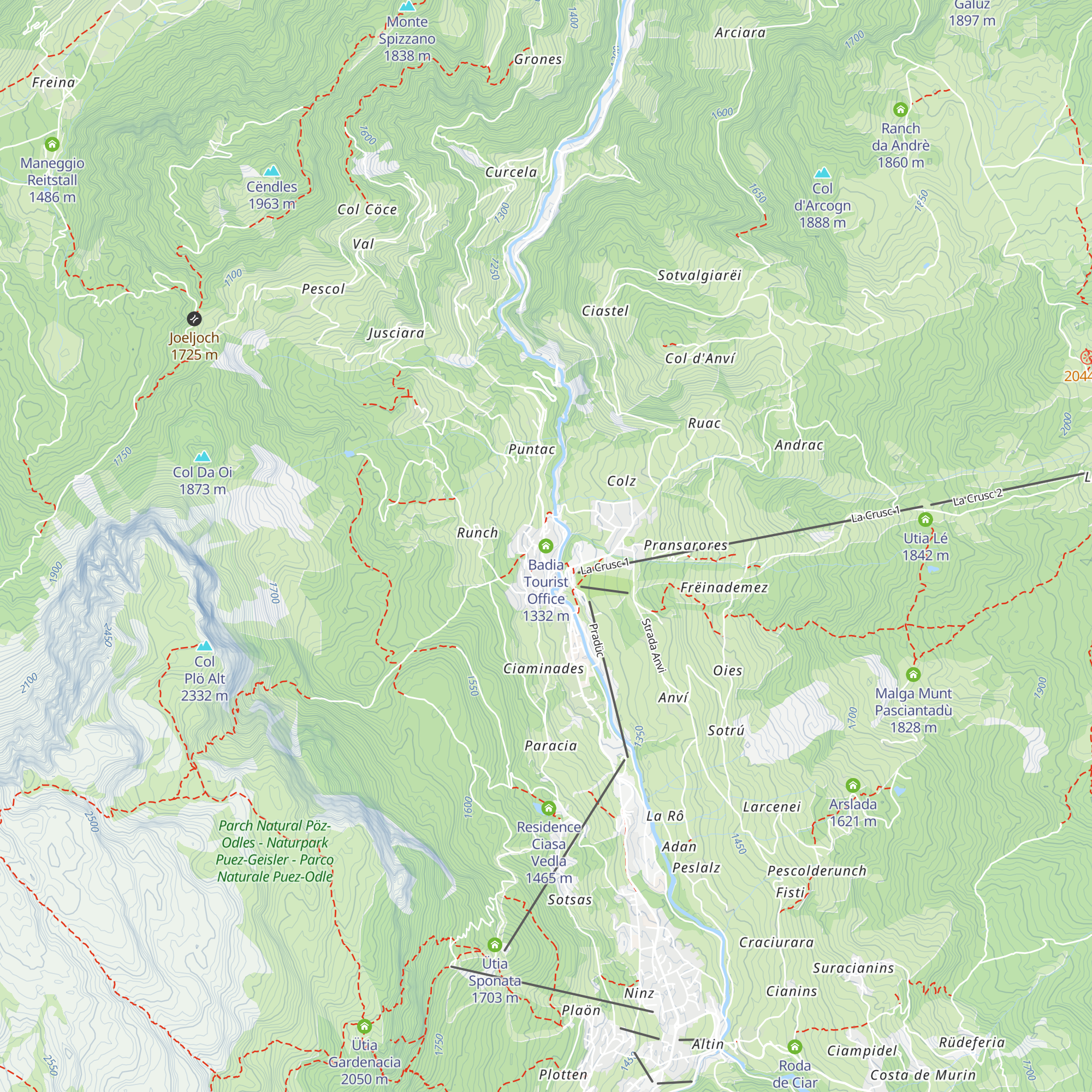 Badia Tourist Office map
