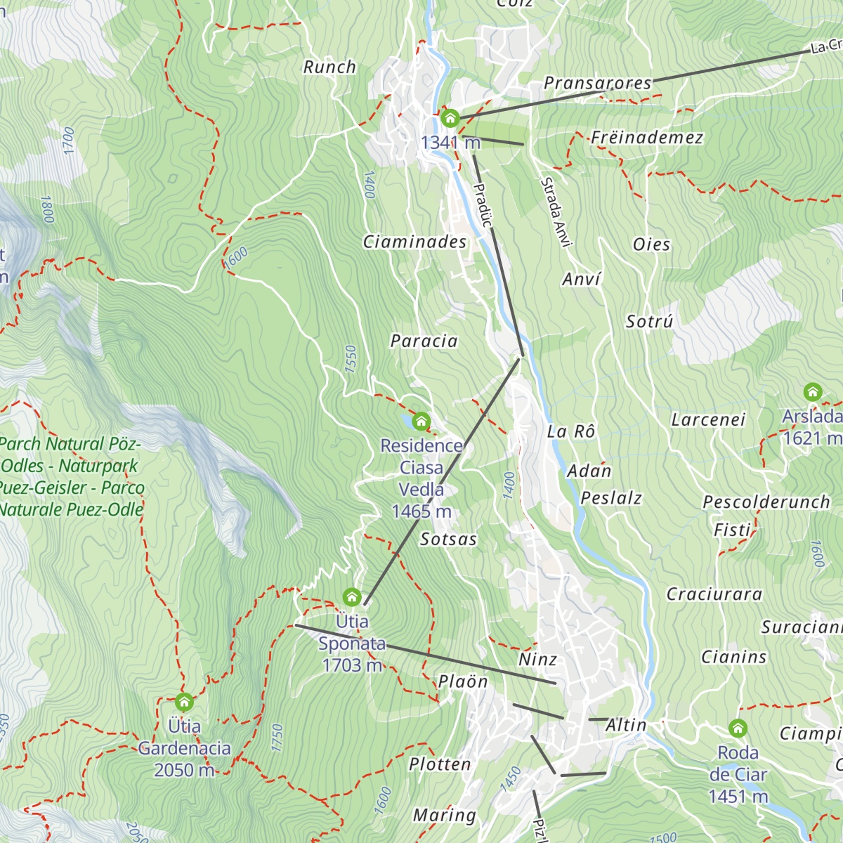 Residence Ciasa Vedla map