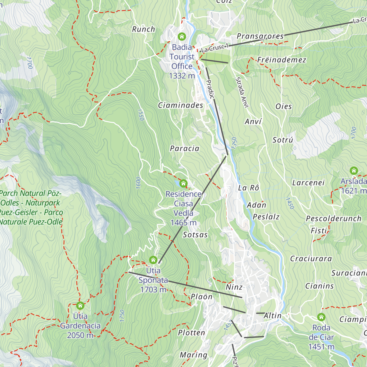 Residence Ciasa Vedla map
