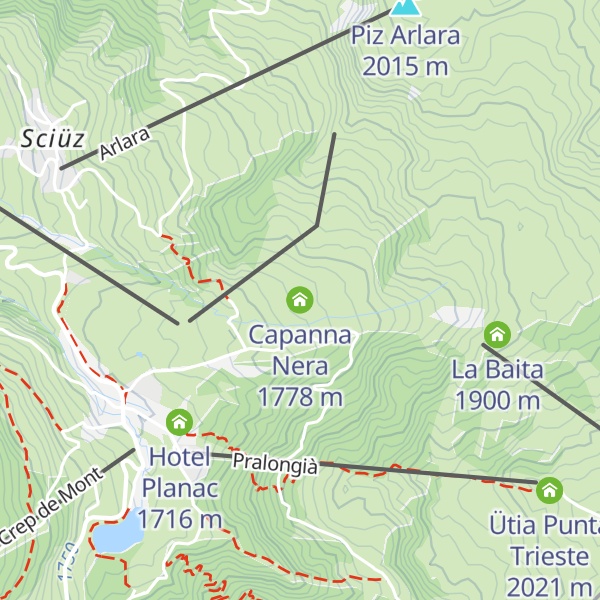 Map of Capanna Nera