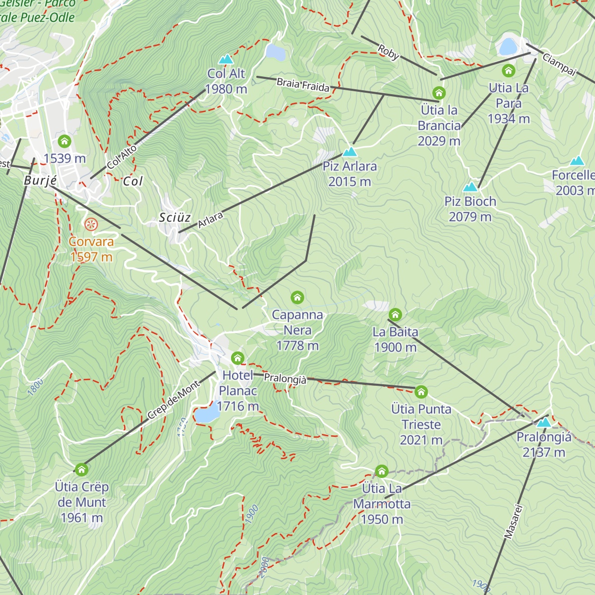 Capanna Nera map