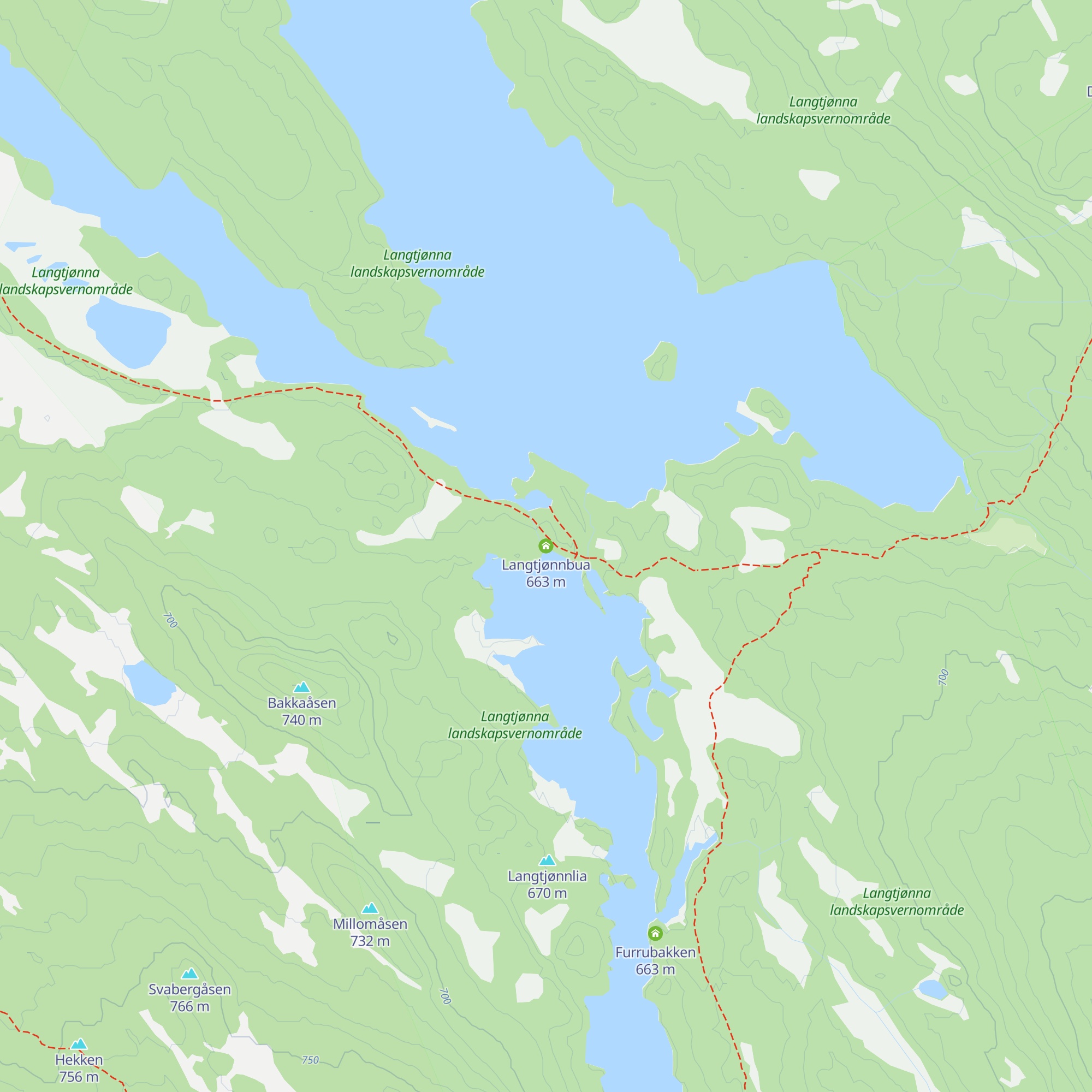 Langtjønnbua map
