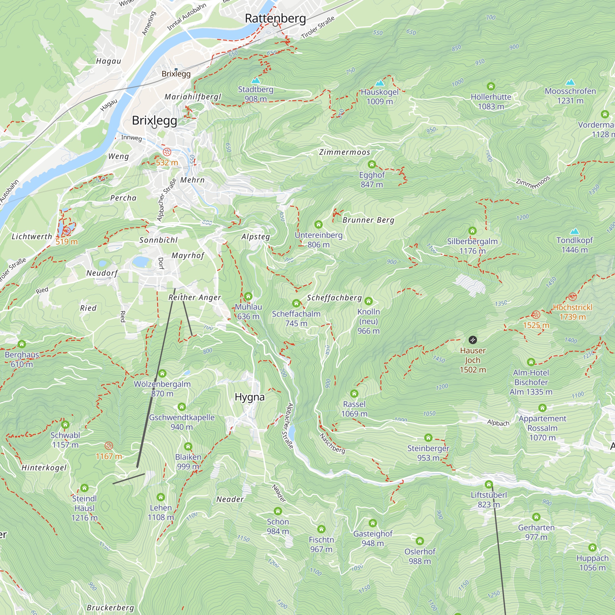 Scheffach Alm map