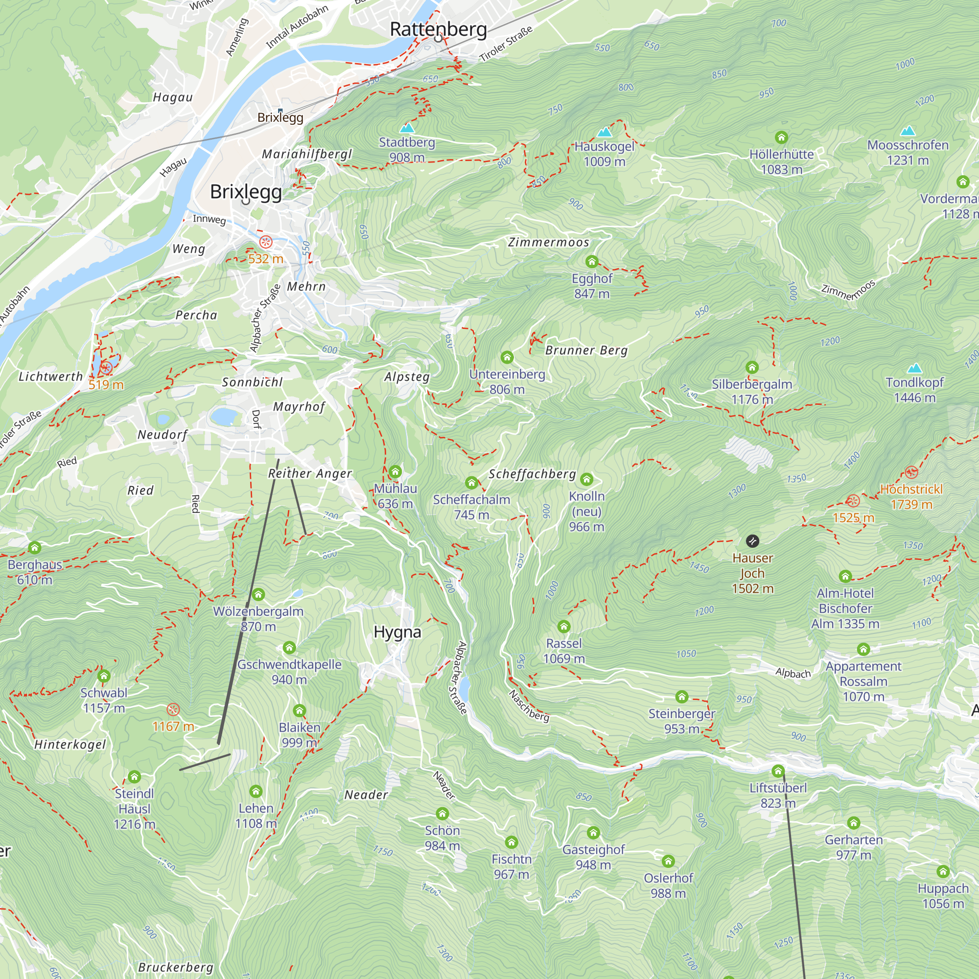 Scheffach Alm map