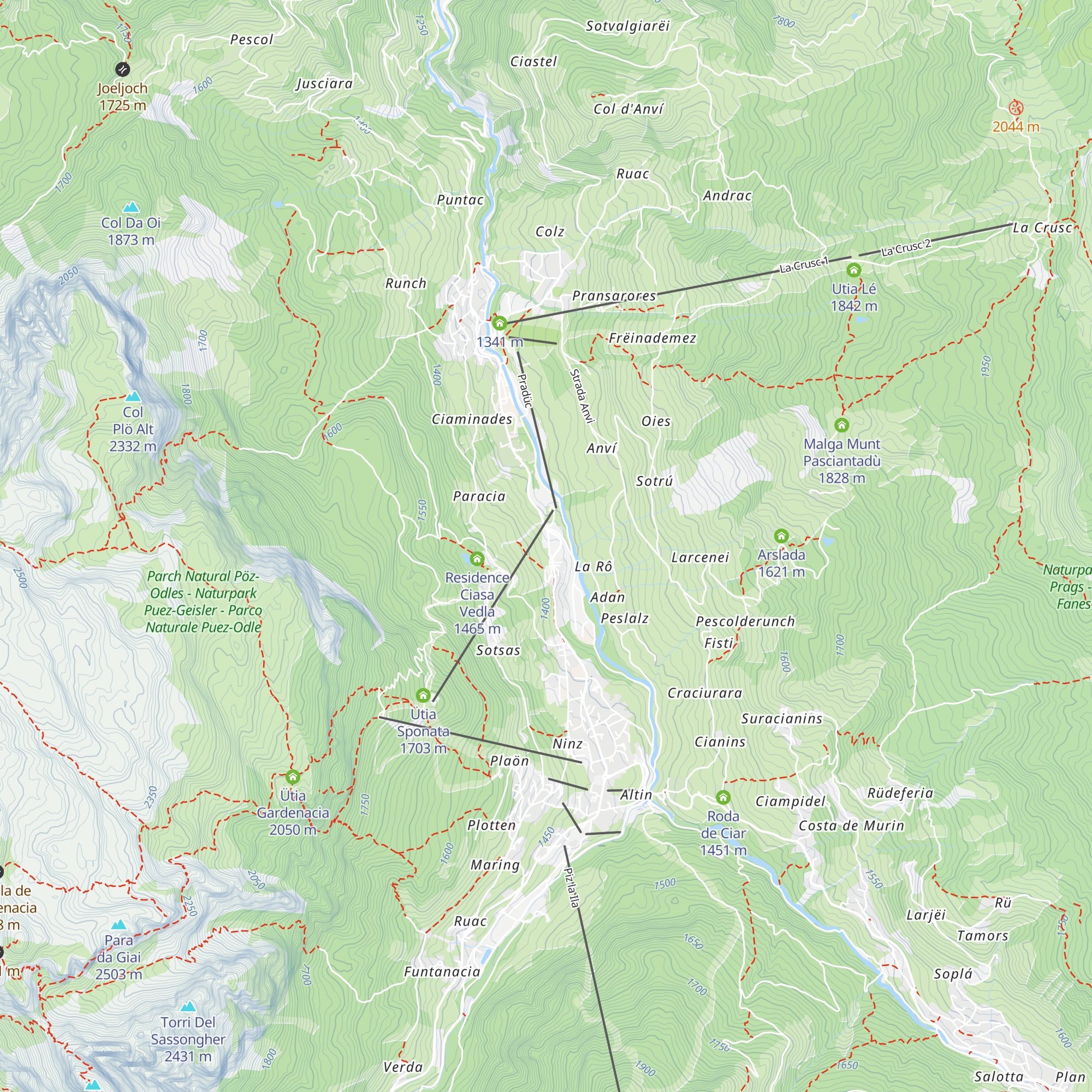 Malga Paraciora map