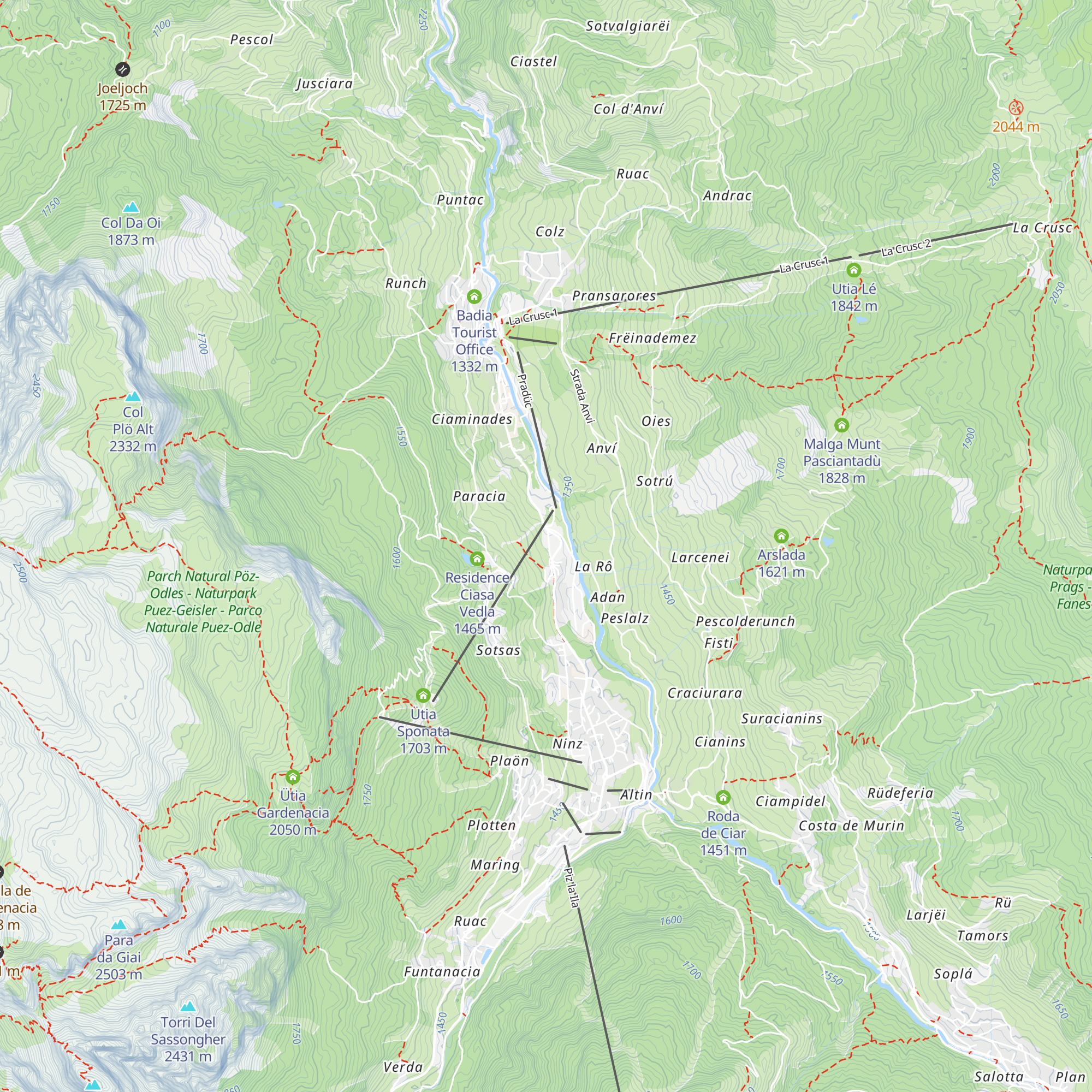 Malga Paraciora map