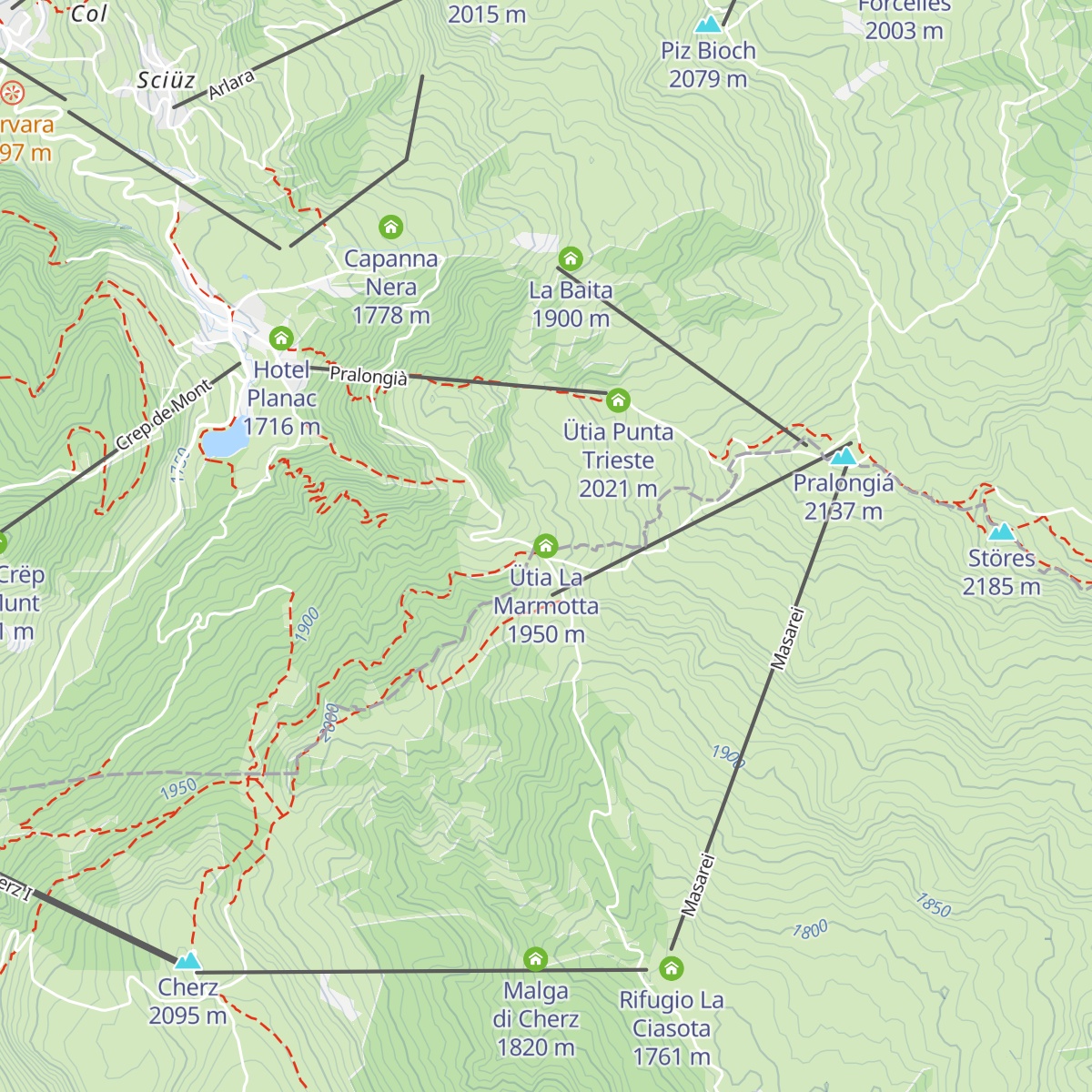 Ütia La Marmotta map
