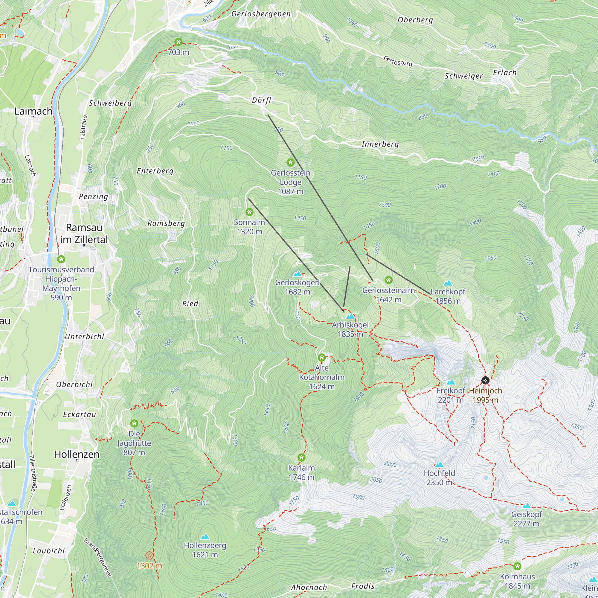 Neue Kotahornalm map