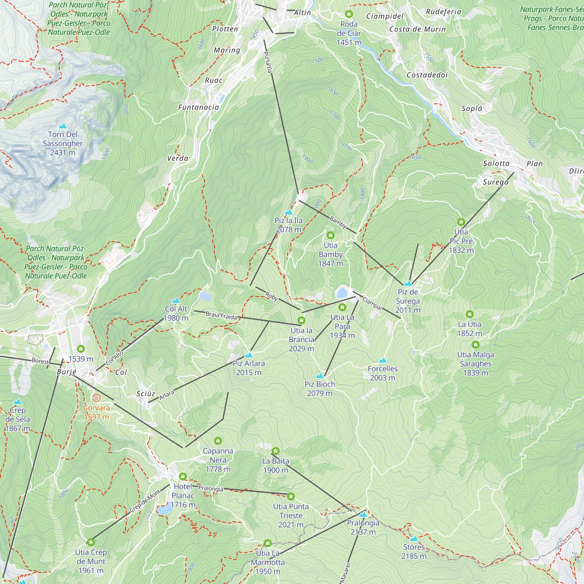 Ütia La Fraina map