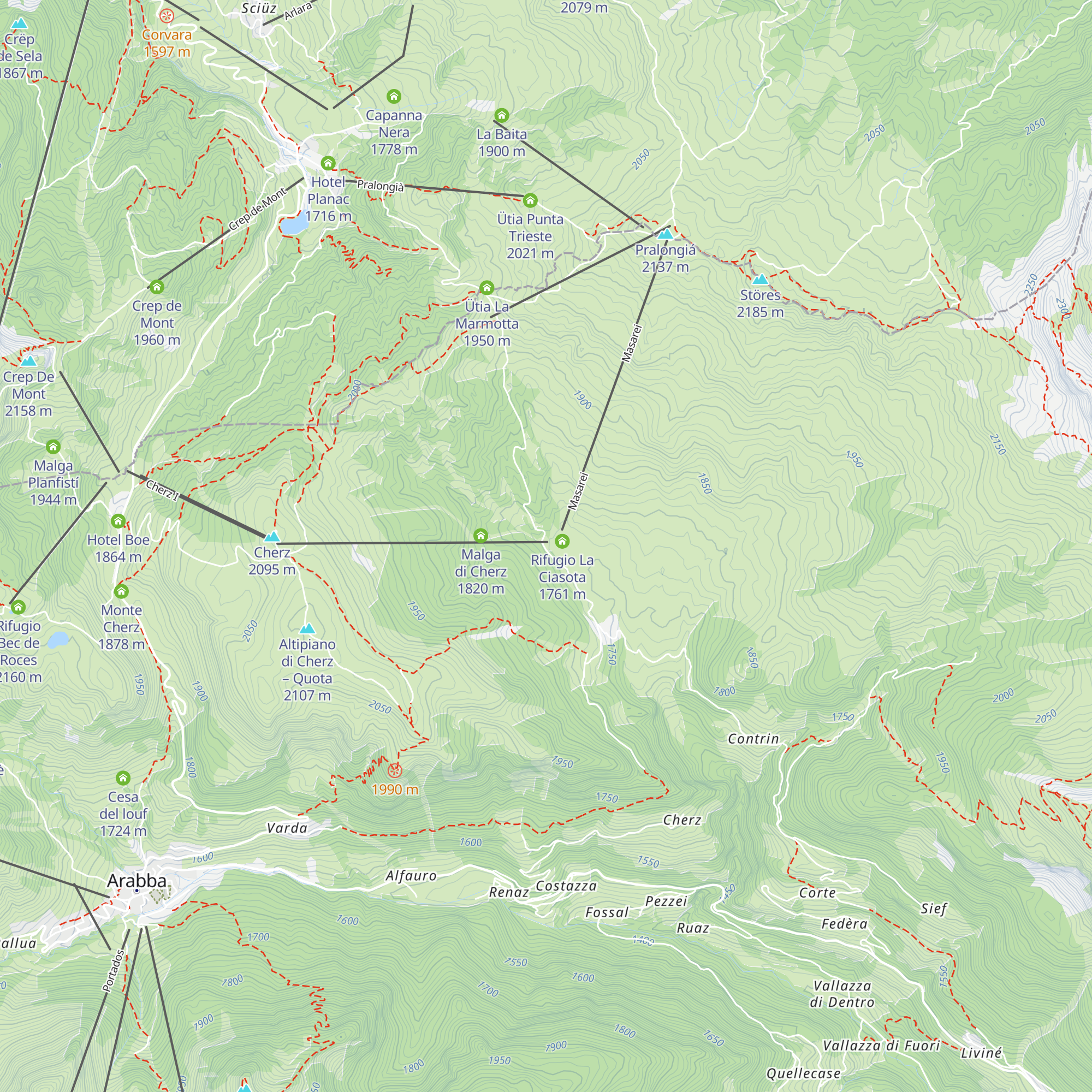 Rifugio La Viza map