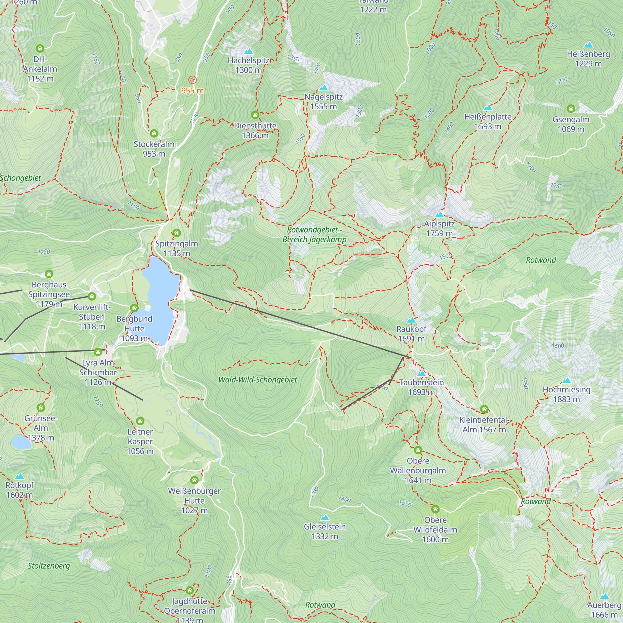 Bergwachthütte Schönfeldalm map