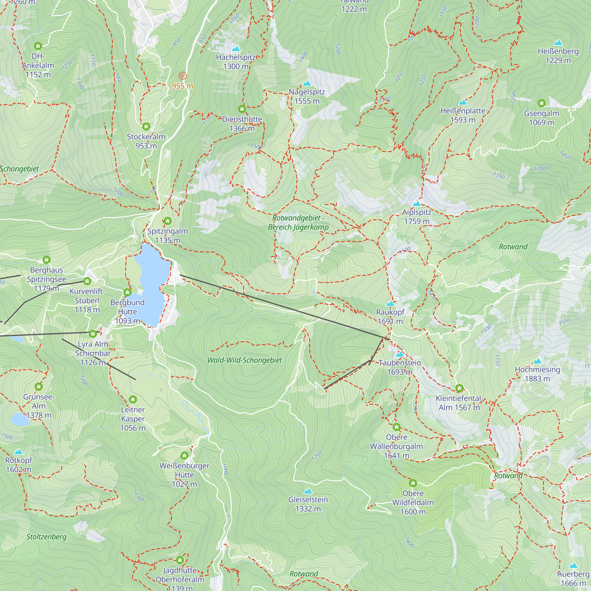 Bergwachthütte Schönfeldalm map