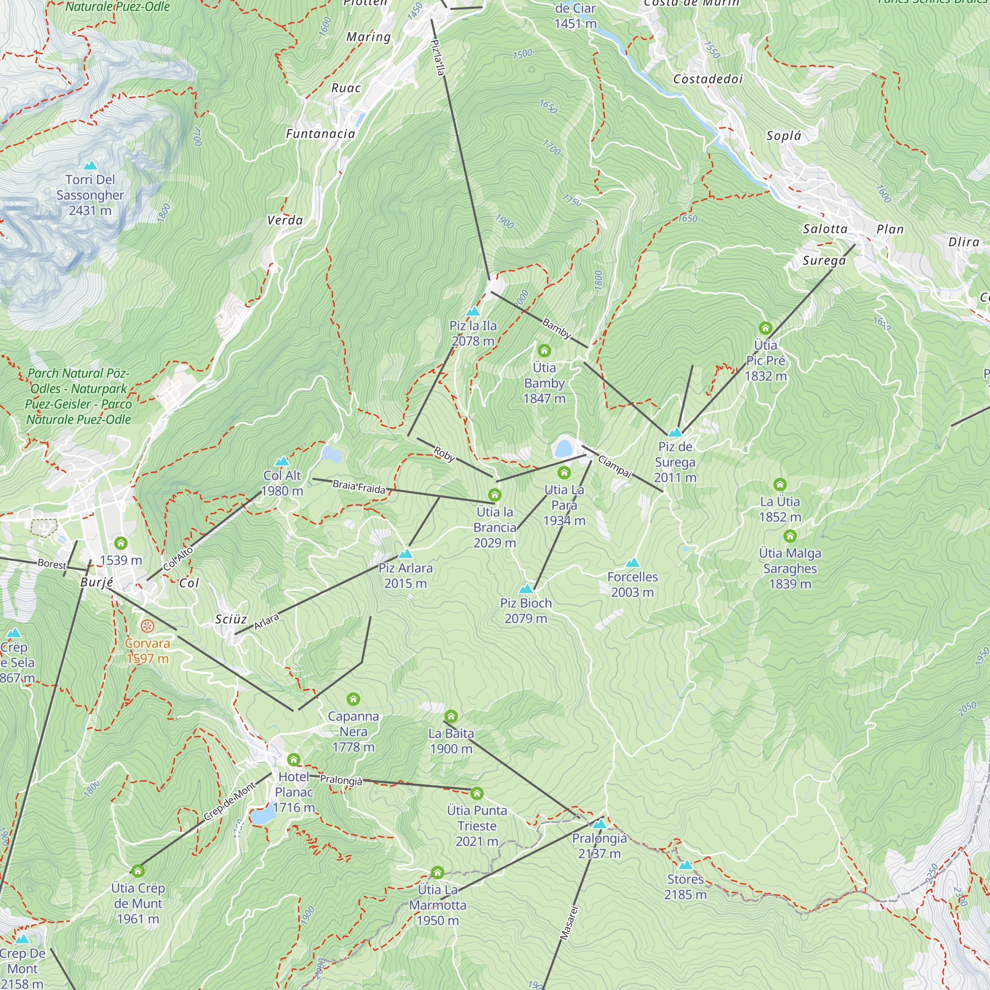 Ütia la Brancia map