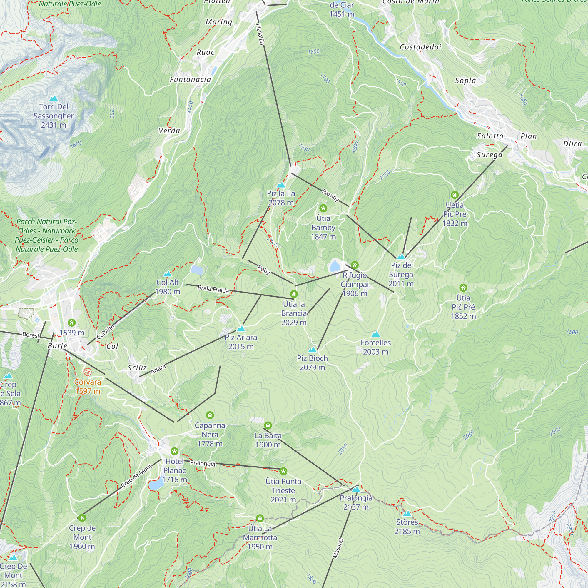 Ütia la Brancia map