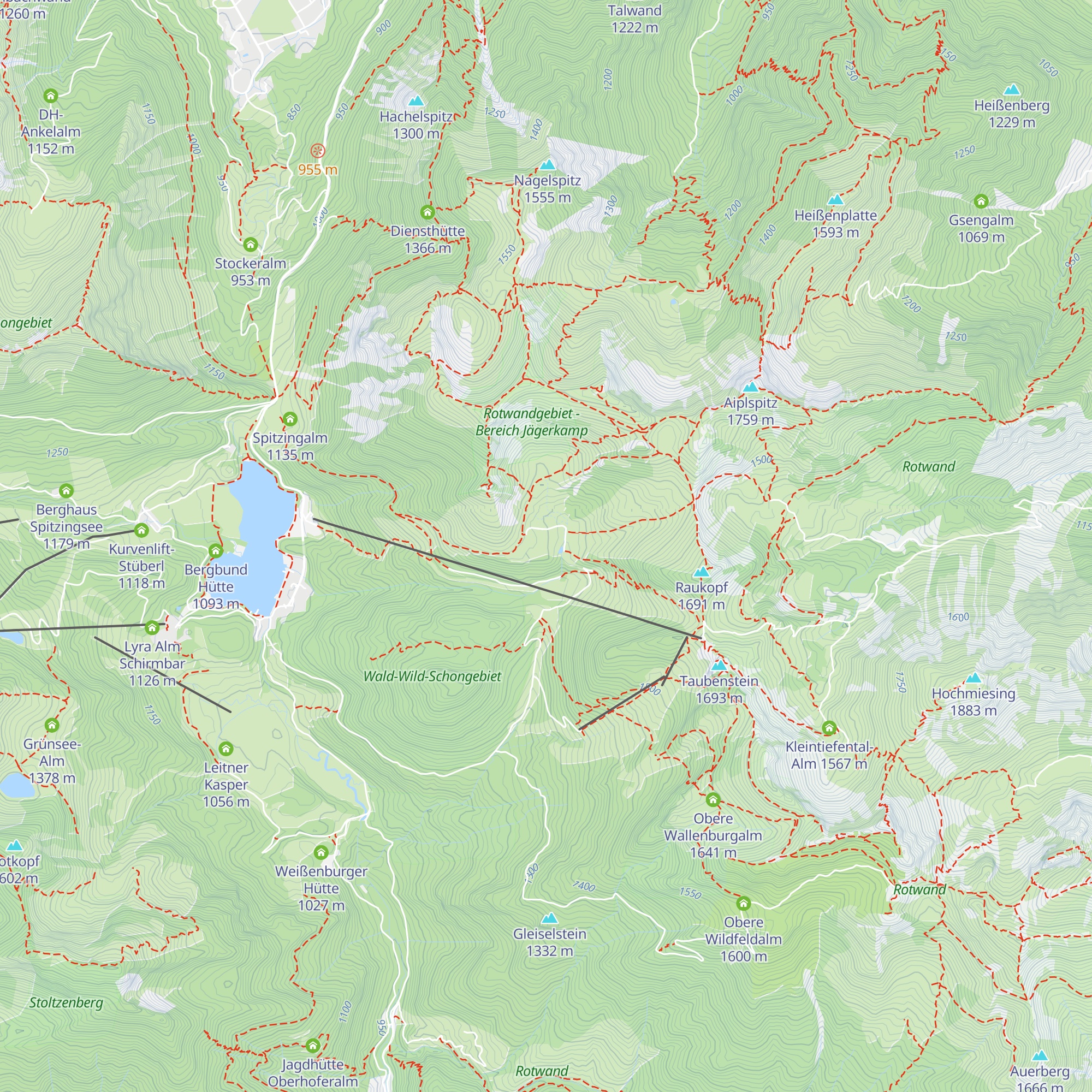 Untere Schönfeldalm map