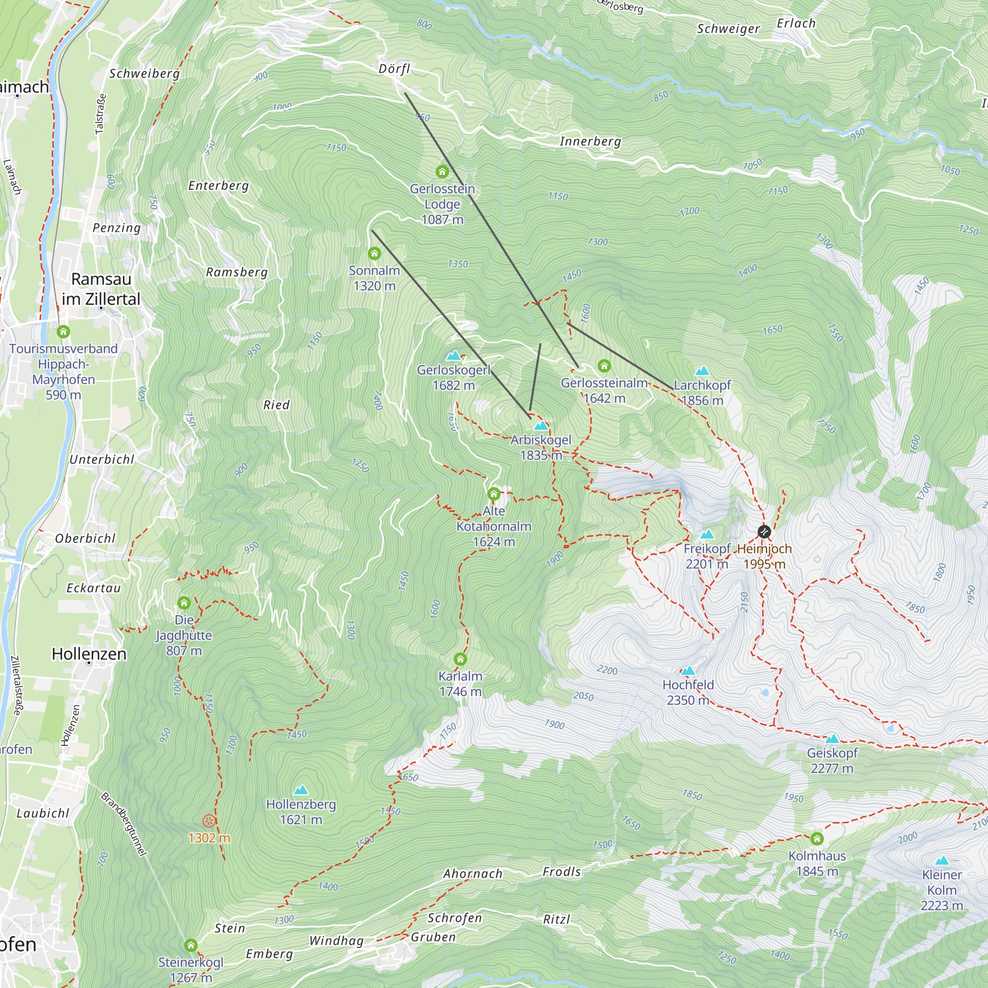 Alte Kotahornalm map