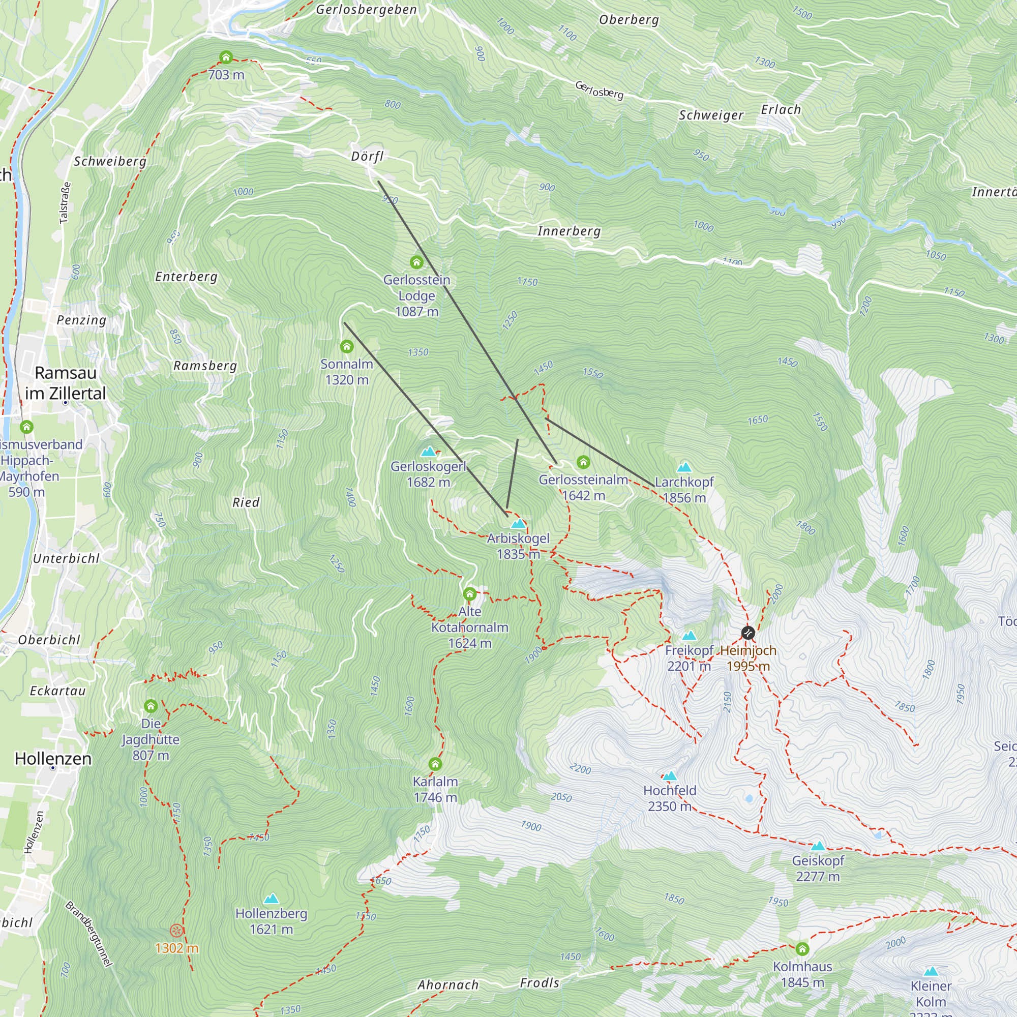 Sonnenstüberl Arbiskogel map