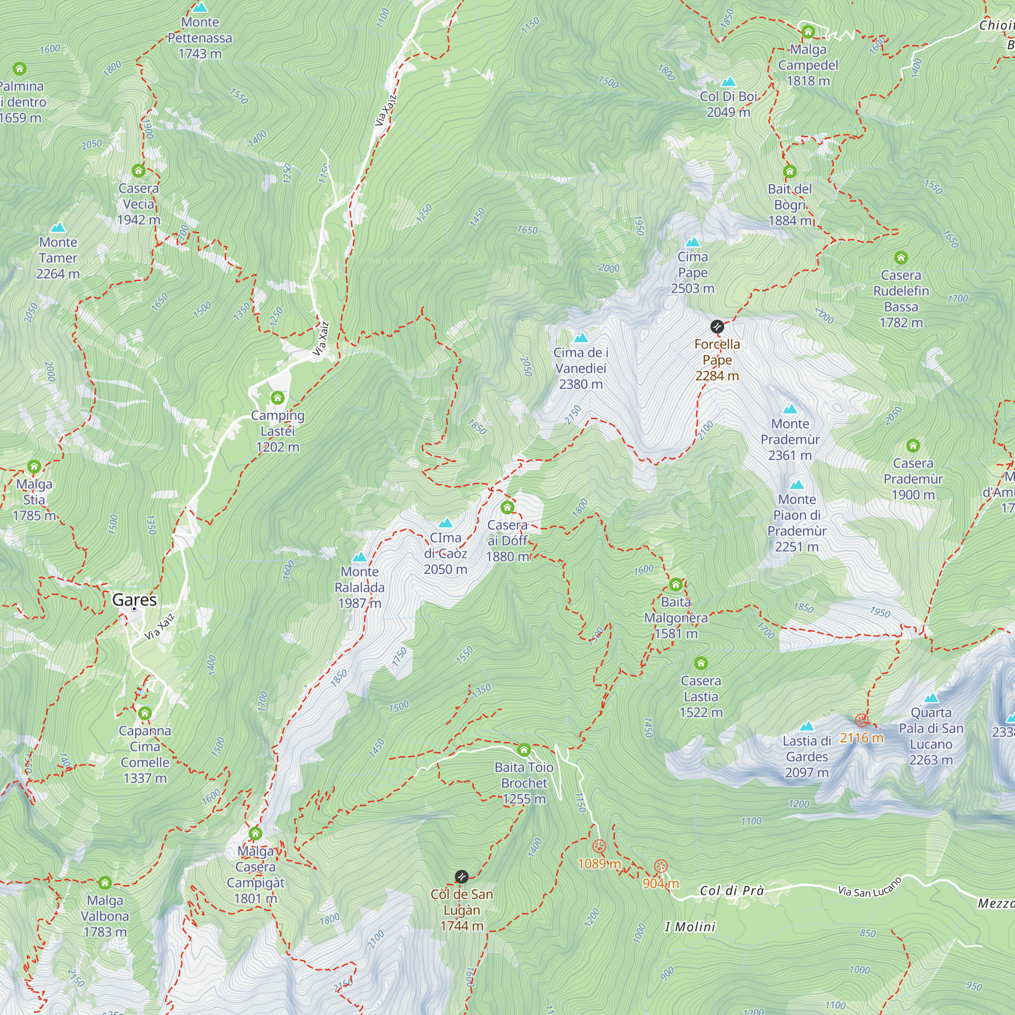 Casera ai Dóff map