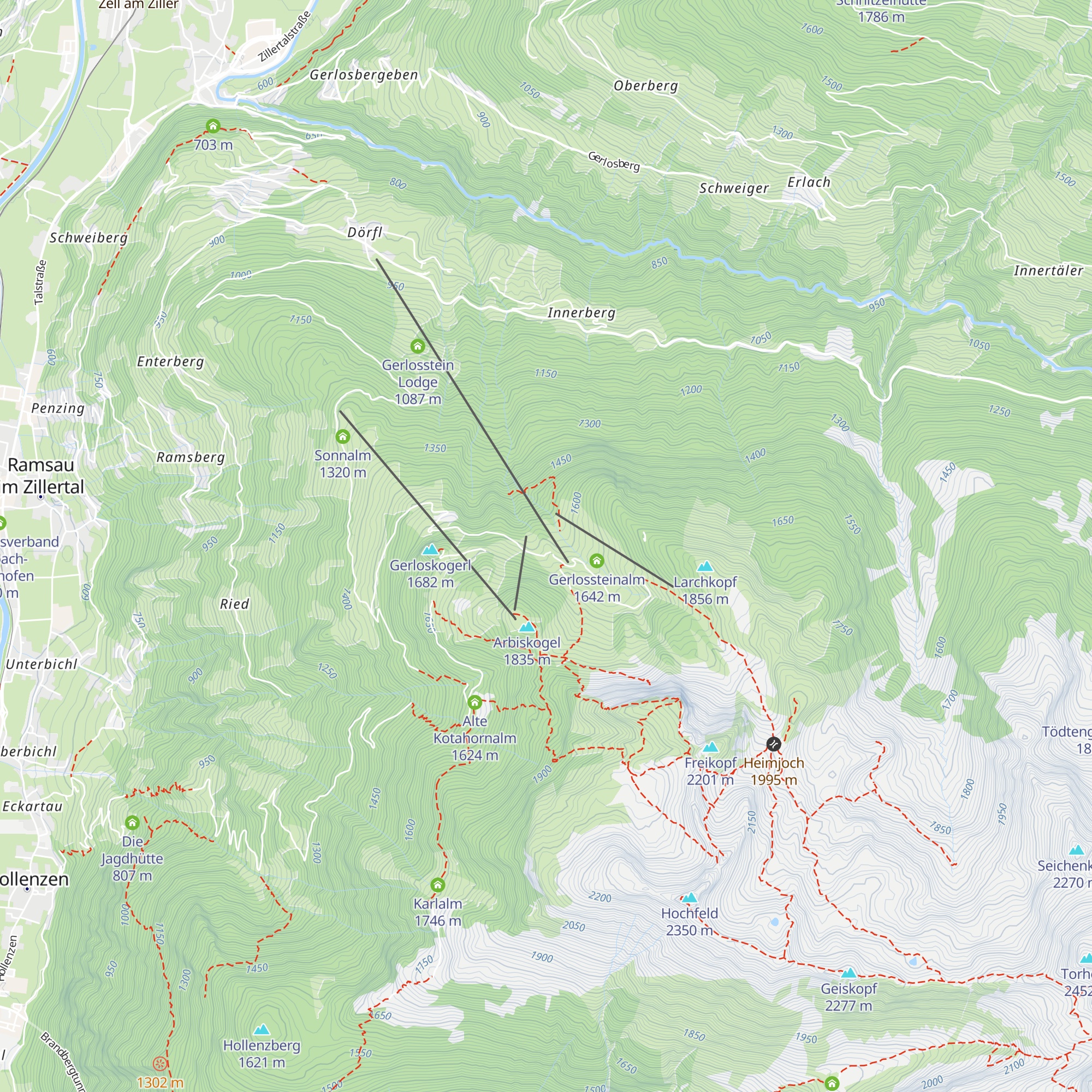 Berghotel Gerlosstein map
