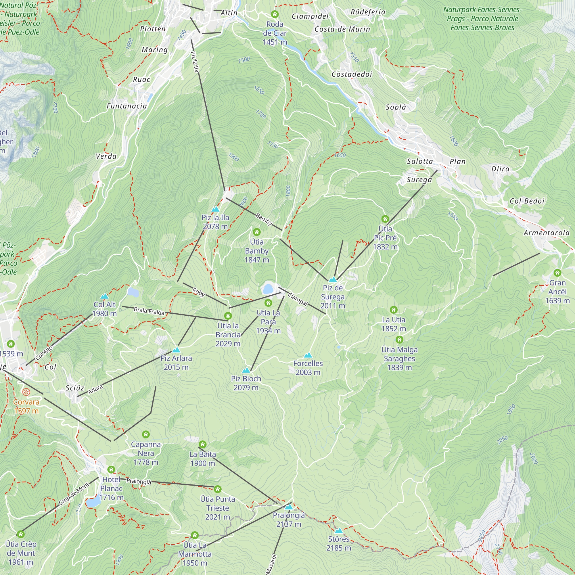 Rifugio Ciampai map