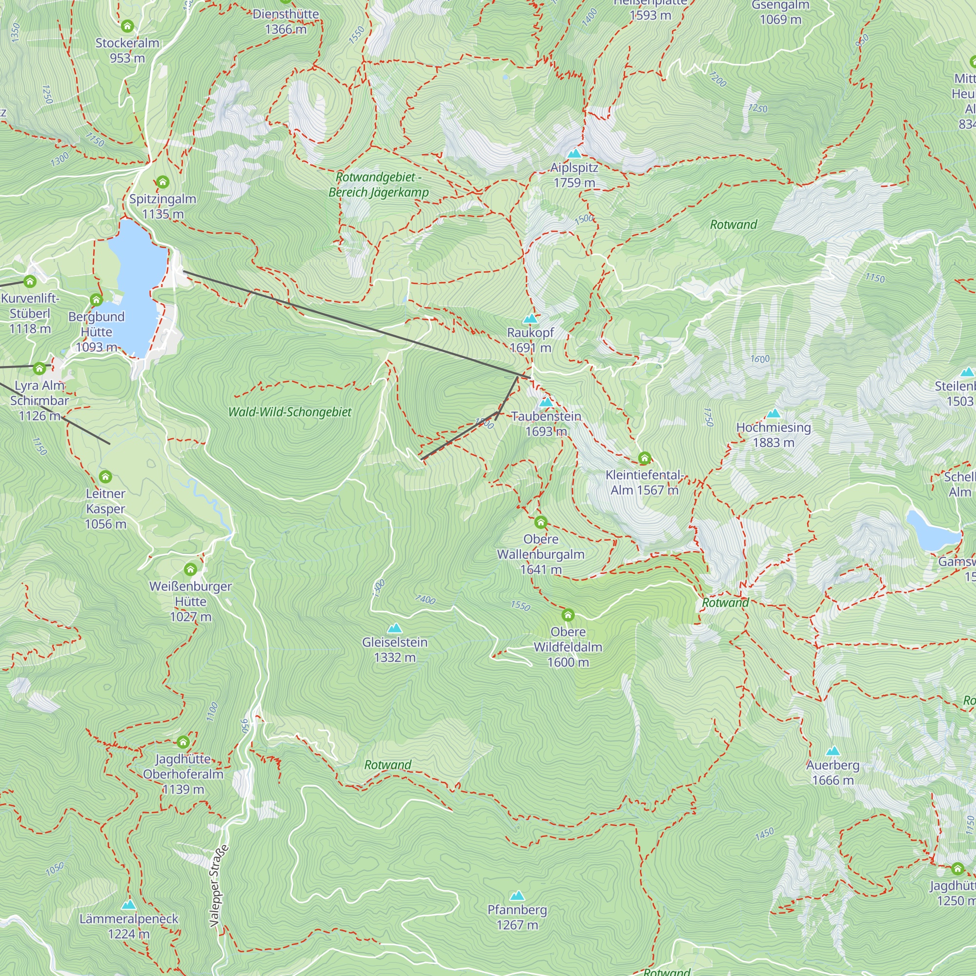 Untere Wallenburgalm map
