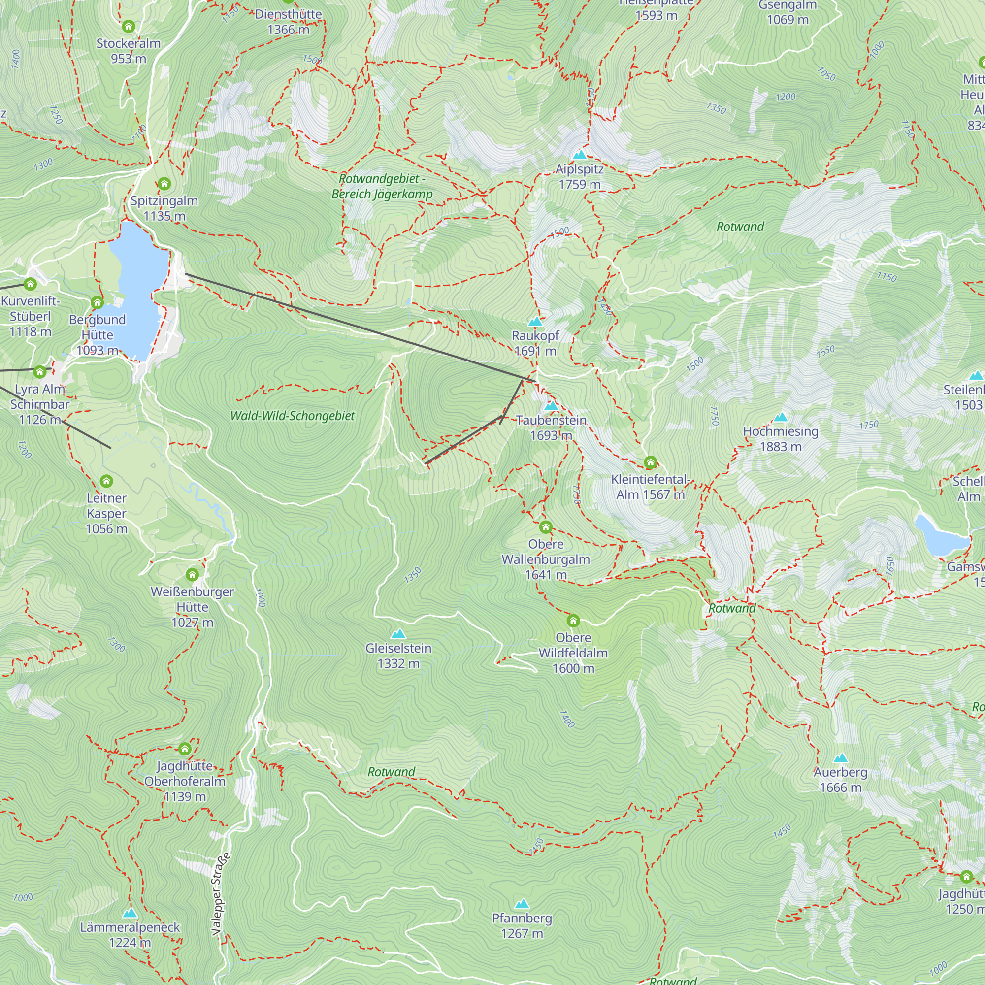 Untere Wallenburgalm map