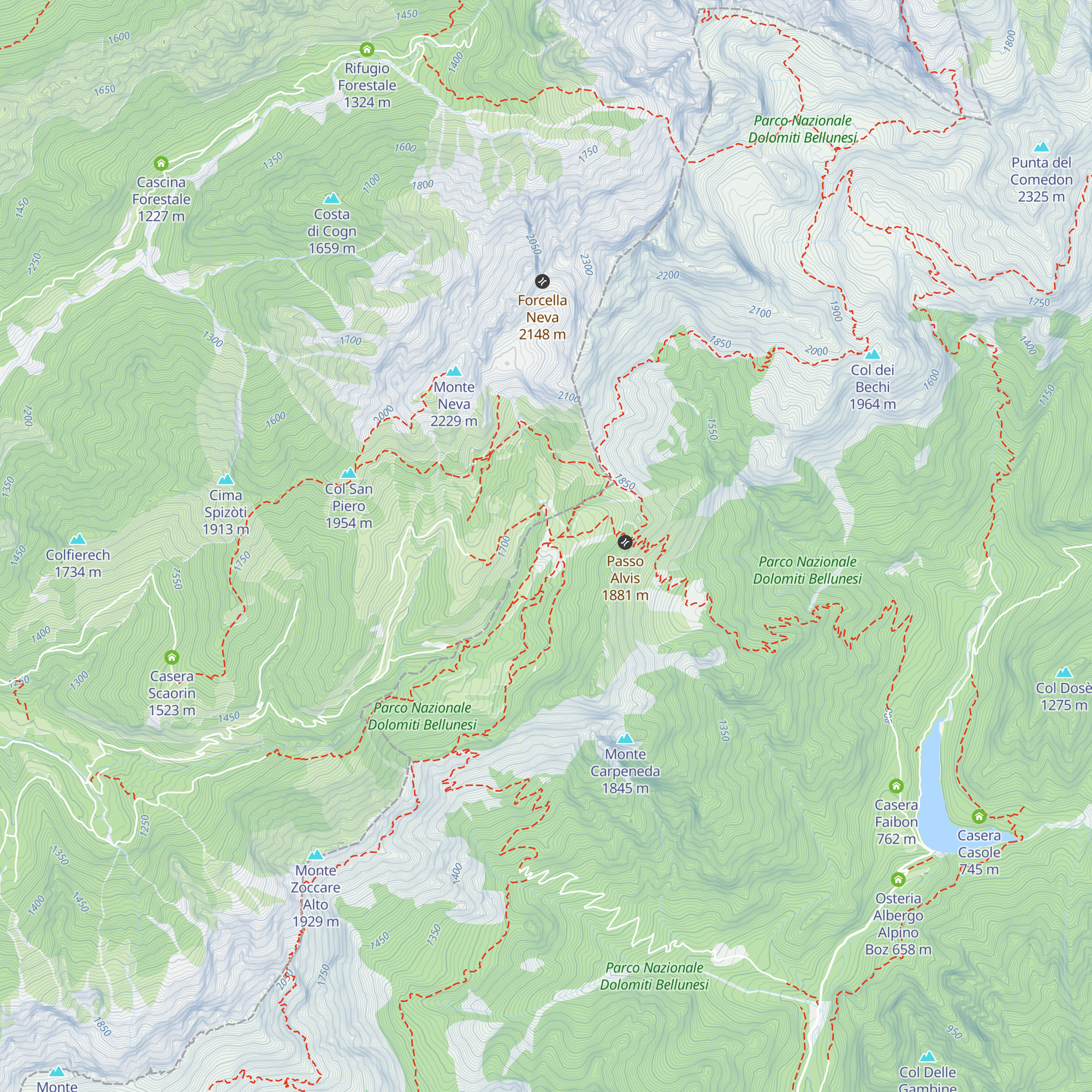 Rifugio Bruno Boz map