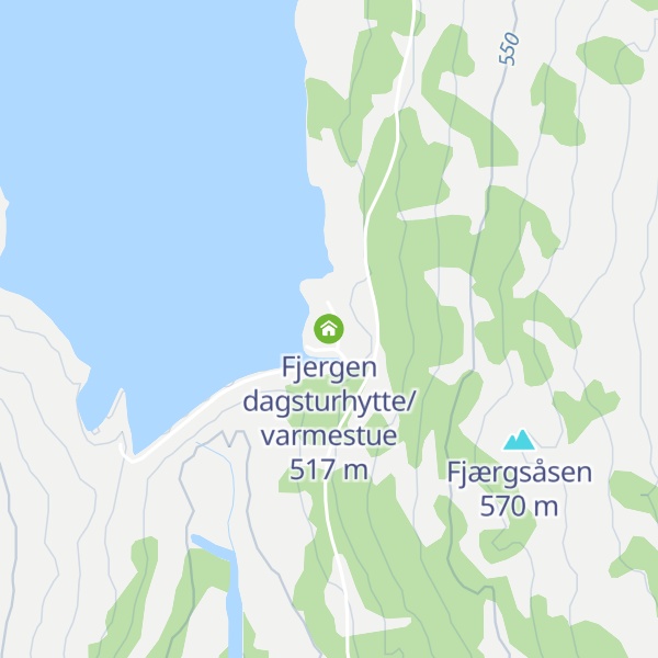 Map of Fjergen dagsturhytte/varmestue