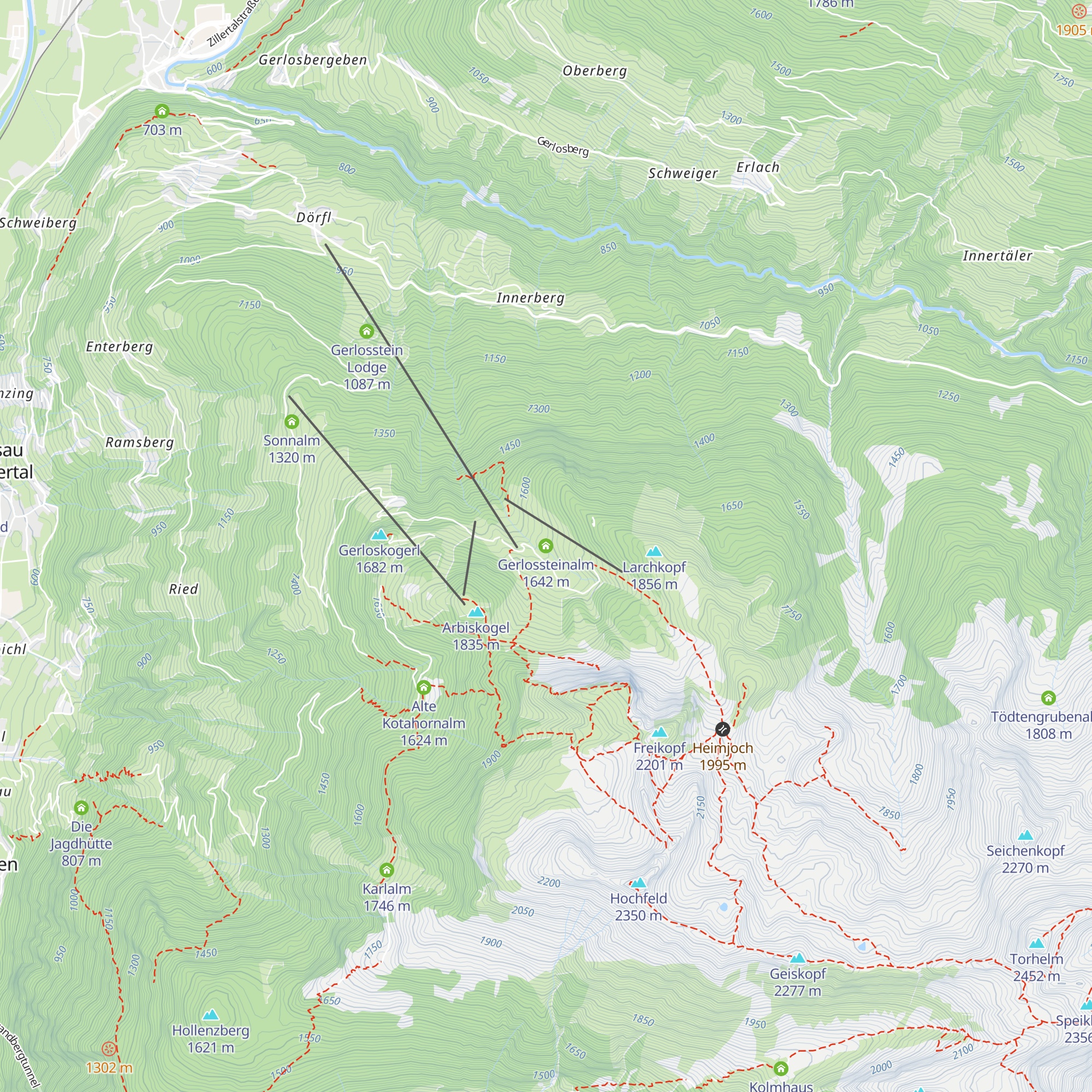 Gerlossteinalm map