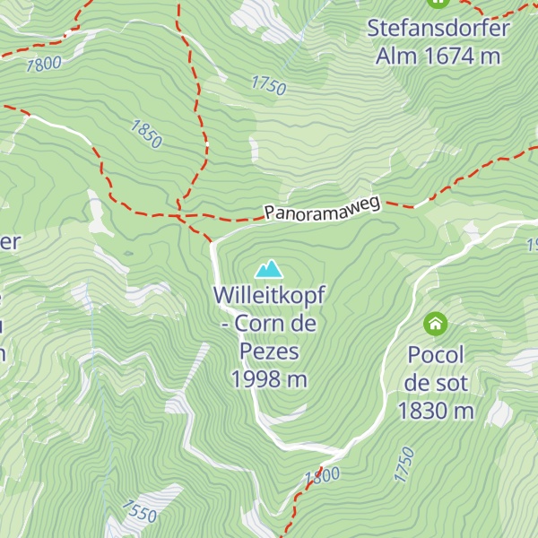 Map of Willeitkopf - Corn de Pezes